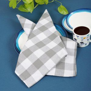 100% Cotton Set of 4 Pack Kitchen Buffalo Check Plaid, 20''*30 Inch BLACK FRIDAY